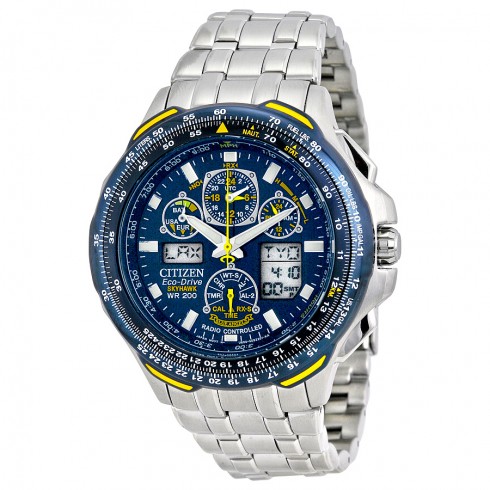 Citizen Blue Angels Skyhawk A-T Eco Drive Stainless Steel Men's Watch JY0040-59L watches