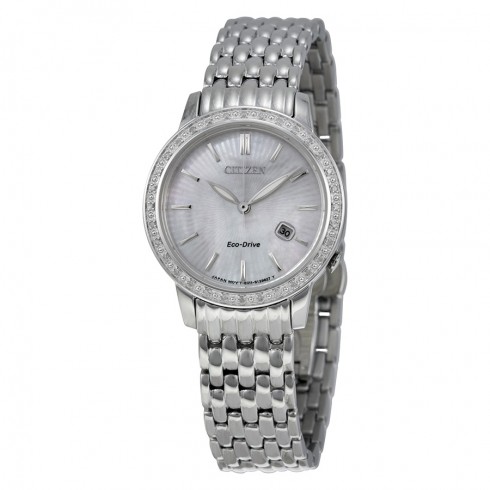 Citizen Diamond Eco-Drive Mother of Pearl Stainless Steel Ladies Watch EW2280-58D watches
