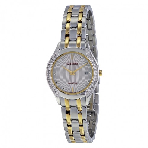 Citizen Diamond White Dial Two-tone Stainless Steel Ladies Watch GA1064-56A watches
