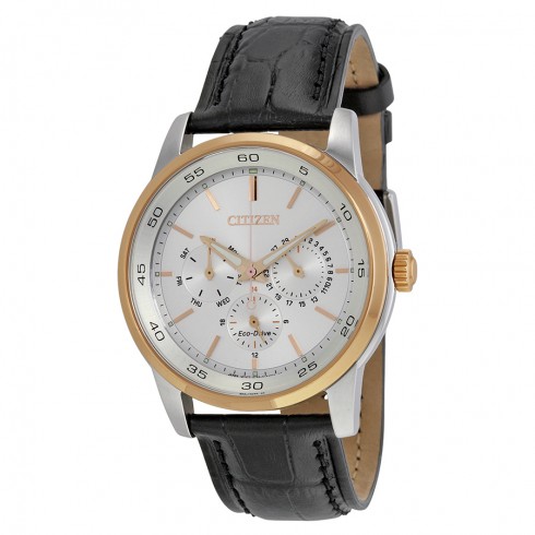 Citizen Dress Eco-Drive Silver Dial Black Leather Men's Watch BU2016-00A watches