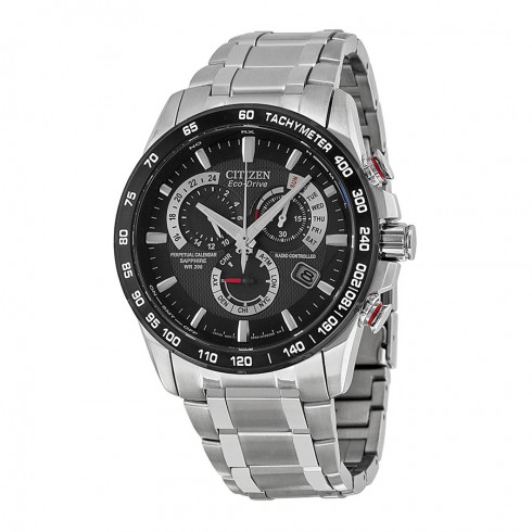 Citizen Eco Drive Black Dial Chronograph Stainless Steel Men's Watch AT4008-51E watches