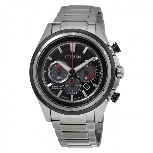 Citizen Eco Drive Black Dial Chronograph Titanium Men's Watch CA4240-82E watches