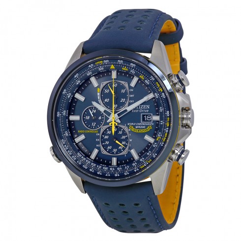 Citizen Eco Drive Blue Angels World Chronograph Blue Leather Men's Watch AT8020-03L watches