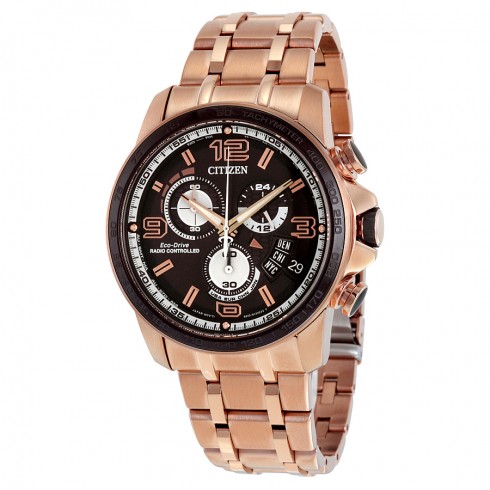 Citizen Eco Drive Chrono Time A-T Black Dial Gold-Tone Men's Watch BY0108-50E watches
