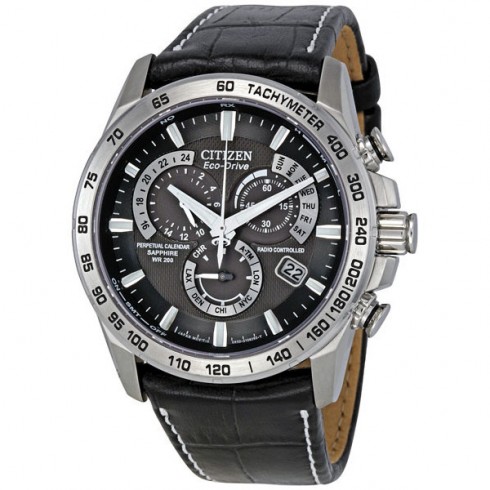 Citizen Eco Drive Perpetual Calendar Black Dial Chronograph Men's Watch AT4000-02E watches