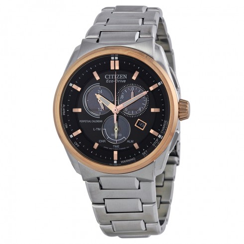 Replica Citizen Eco Drive Perpetual Calendar Black Dial Stainless Steel Men's Watch BL5486-57E Watch