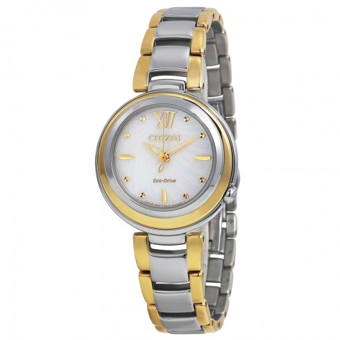 Citizen Eco Drive Sunrise Mother of Pearl Dial Two-tone Ladies Watch EM0337-56D watches