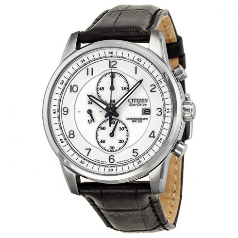 Citizen Eco-Drive Chronograph White Dial Stainless Steel Men's Watch CA0331-05A watches
