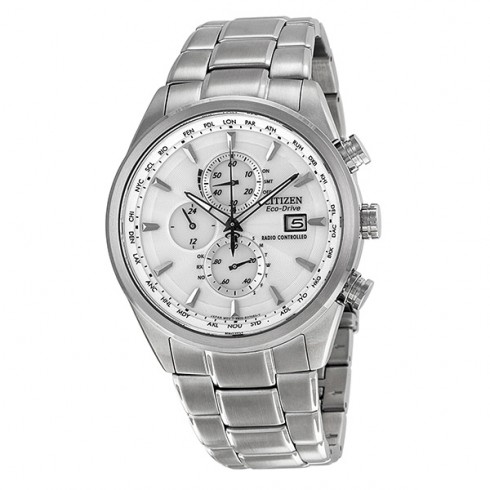Citizen Eco-Drive World Chronograph A-T White Dial Stainless Steel Men's Watch AT8010-58B watches