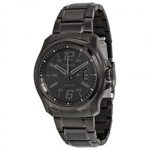 Citizen HTM Eco-Drive Black Dial Black Stainless Steel Quartz Men's Watch AW1354-82E watches