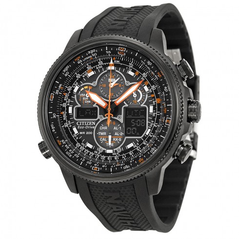 Citizen Navihawk A-T Eco Drive Black Dial Black Rubber Men's Watch JY8035-04E watches