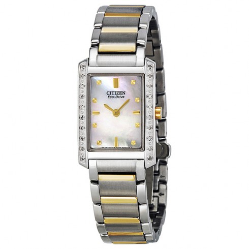 Citizen Palidoro Eco-Drive Diamond Mother of Pearl Dial Two-Tone Stainless Steel Ladies Watch EX1134-59D watches