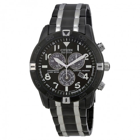 Citizen Perpetual Calendar Eco-Drive Chronograph Black IP Stainless Steel Men's Watch BL5478-55E watches