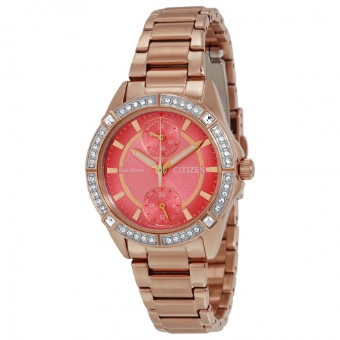 Citizen POV Eco-Drive Coral Dial Ladies Watch FD3003-58X watches