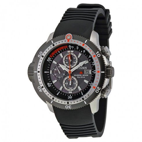 Citizen Promaster Depth Meter Chrono Black Dial Black Polyurethane Men's Watch BJ2128-05E watches
