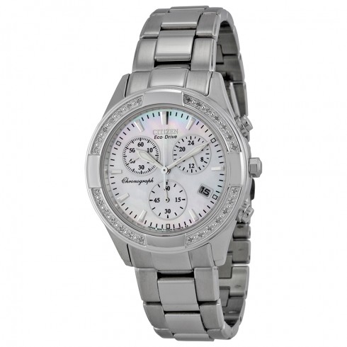 Citizen Regent Eco-Drive Chronograph Diamond Mother of Pearl Dial Ladies Watch FB1220-53D watches