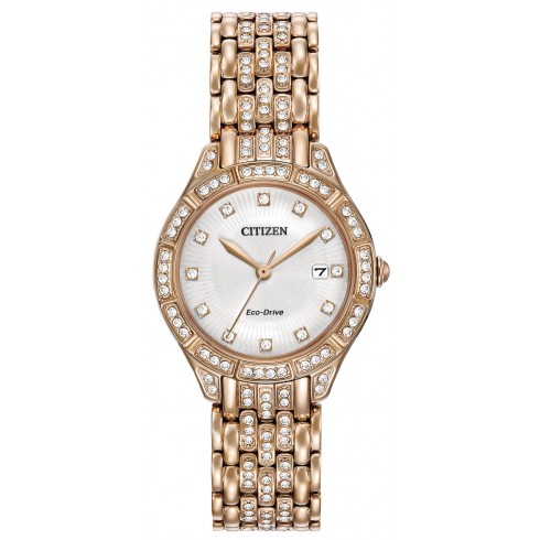 Citizen Silhouette Crystal Silver Dial Ladies Crystal Watch EW2323-57A watches