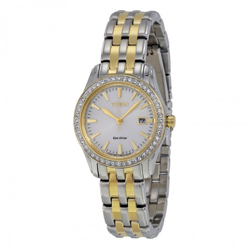 Citizen Silhouette Crystal Silver Dial Ladies Watch EW1908-59A watches