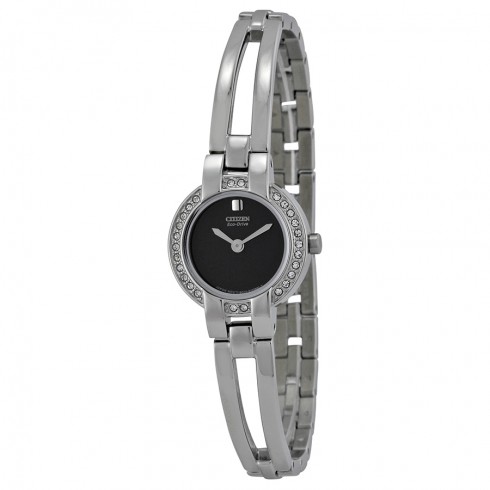 Citizen Silhouette Eco-Drive Black Dial Stainless Steel Bangle Ladies Watch EW9990-54E watches