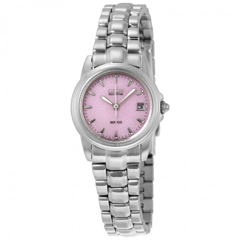 Citizen Silhouette Eco-Drive Pink Dial Stainless Steel Ladies Watch EW1620-57X watches