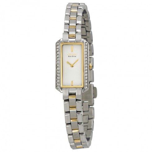 Citizen Silhouette Eco-Drive White Dial Two-Tone Stainless Steel Ladies Watch EG2784-58A watches