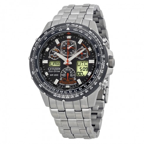 Citizen Skyhawk A-T Stainless Steel Chronograph Atomic Men's Watch JY0000-53E watches