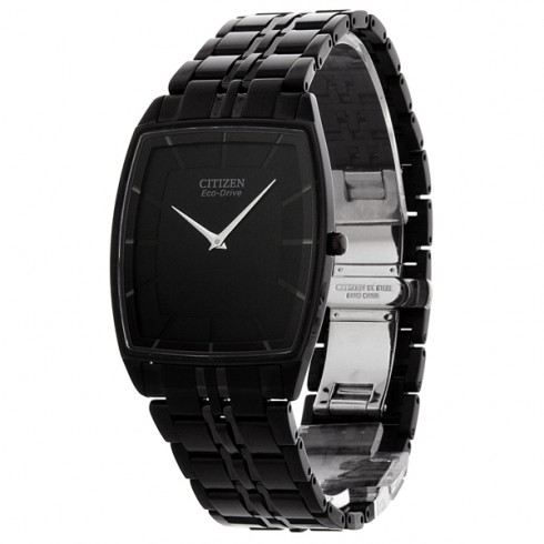 Citizen Stiletto Eco-Drive Black Dial Black IP Stainless Steel Men's Watch AR3025-50E watches