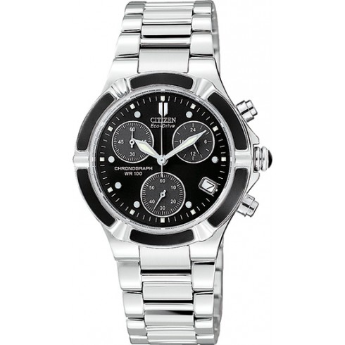 Citizen Ladies Stainless Steel Eco-Drive Riva Chronograph Watch FB1030-59E watches