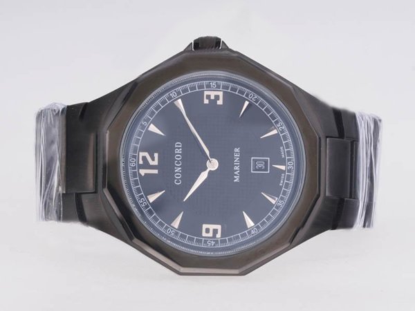 Concord Mariner 0311213 Blue Dial Black PVD Strap Round Watch watches