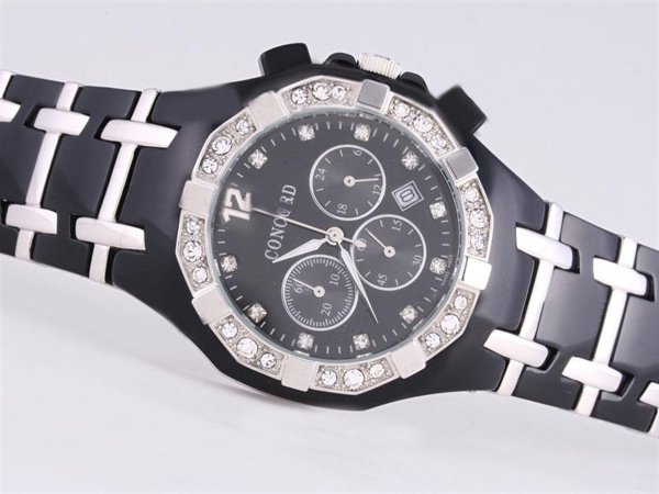 Concord Saratoga 0311142 Black Dial Black Ceramic Strap Round Watch watches