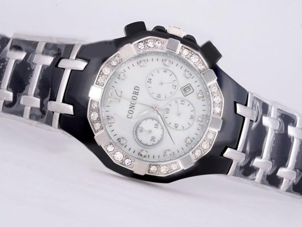 Concord Saratoga 0311142 White Dial Black Ceramic Strap Watch watches