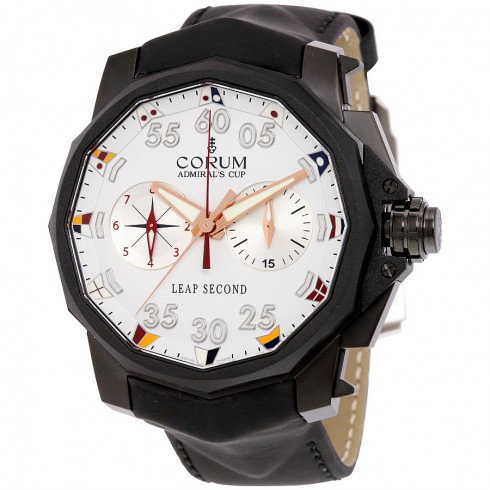 Corum Admiral's Cup Leap Second Foudroyante Chronograph White Dial Titanium Men's Watch 895931060371AA92 watches