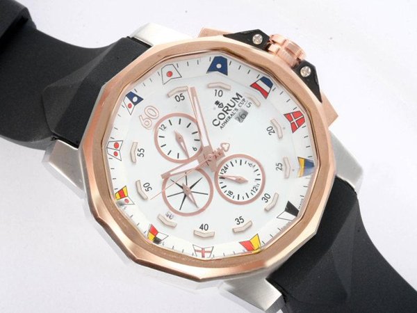 Replica Corum Admirals Cup 277.931.91/0371 White Dial Round Stainless Steel Case Watch Watch