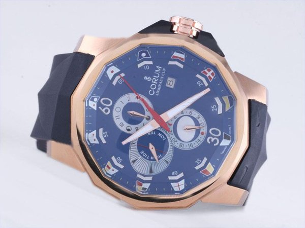 Corum Admirals Cup 277.933.06/0373 Black Rubber Strap Blue Dial Watch watches