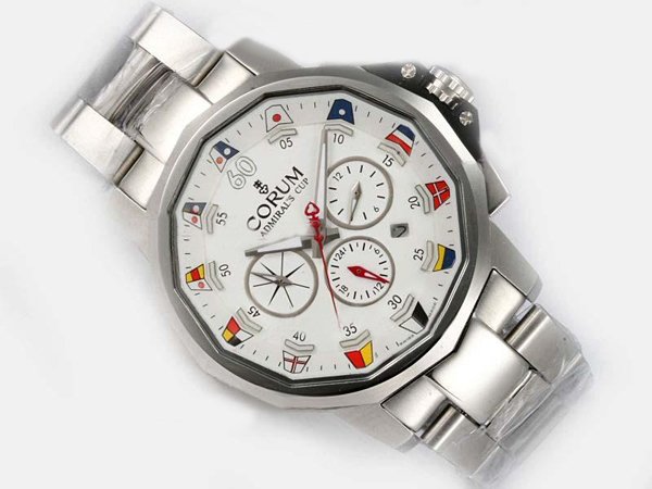 Corum Admirals Cup 753.691.20/V701 AA92 Round Mens Silver Stainless Steel Strap Watch watches