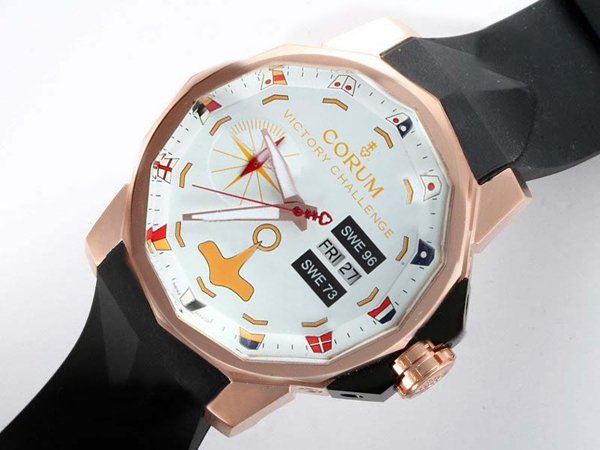 Corum Admirals Cup 947.933.04 48mm White Dial Rose Gold Case Watch watches