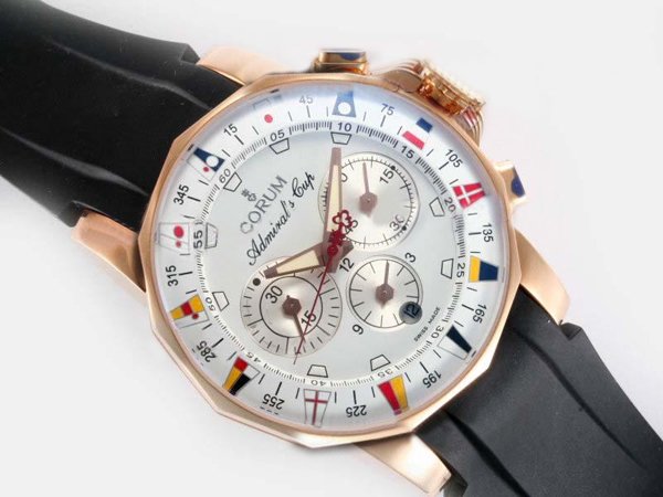 Corum Admirals Cup 986.691.13/0001 AA32 White Dial Stainless Steel Bezel Watch watches