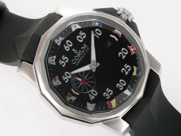 Corum Admirals Cup A.C.C.1 Black Dial Black Rubber Strap 48mm Watch watches