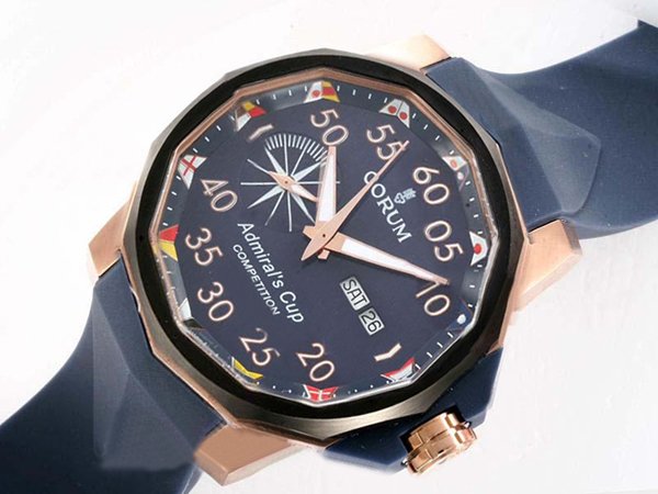Corum Admirals Cup A.C.C.8 Blue Dial 44mm Blue Rubber Strap Watch watches