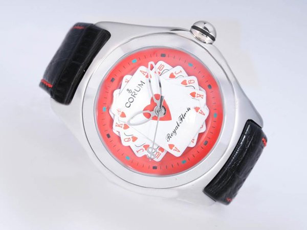 Corum Admirals Cup Steel Black Crocodile Leather Strap Womens Watch watches