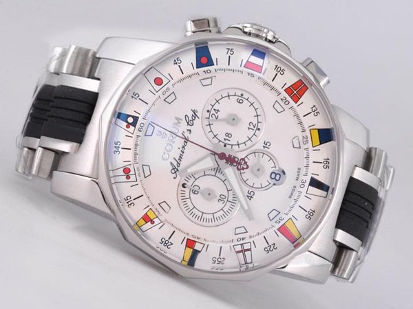 Corum Admirals Cup Steel Silver Stainless Steel Strap Mens 44mm Watch watches