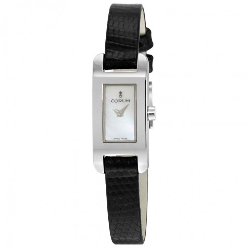 Corum Baguette Black Lizard Leather Ladies Watch 130351200021PN34 watches
