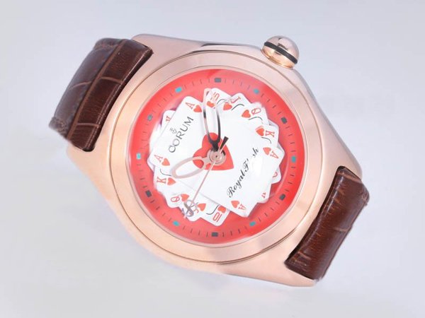 Corum Bubble 082.170.20 Red Dial Stainless Steel with Rose Gold Bezel Watch watches