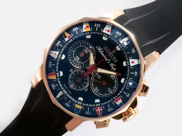 Corum Bubble 753.691.55/0081 AN92 Black Rubber Strap Round Blue Dial Watch watches