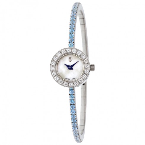 Corum Debutante Mother of Pearl Diamond Light BlueTopaz Ladies Watch watches