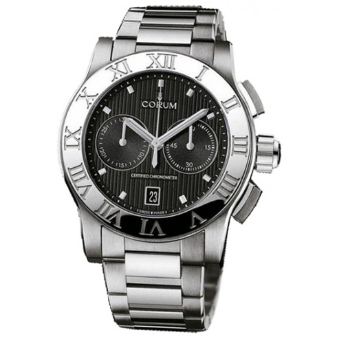Replica Corum Romulus Chronograph Black Dial Men's Watch 98471520/V810BN Watch