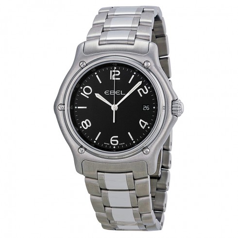Ebel 1911 Black Dial Stainless Steel Men's Watch 9187251-15567 watches