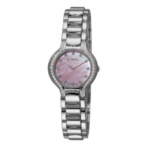 Ebel Beluga Pink Mother of Pearl Diamond Dial and Case Stainless Steel Ladies Watch 9003N18-971050 watches