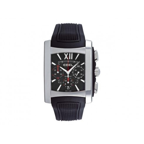 Ebel Brasilia Chronograph Black Dial Black Rubber Men's Watch 9126M52-54BR356 watches
