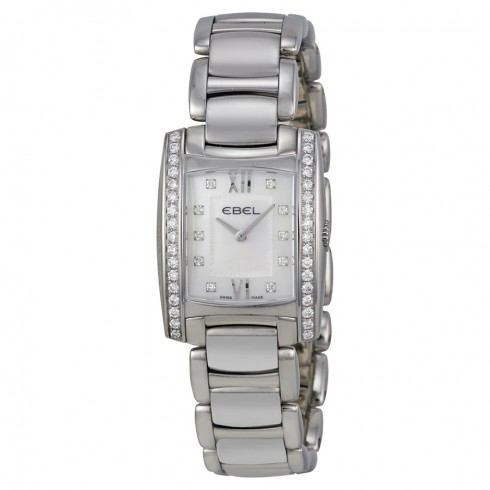 Ebel Brasilia Mini White Mother of Pearl Diamond Dial Ladies Watch 1215607 watches